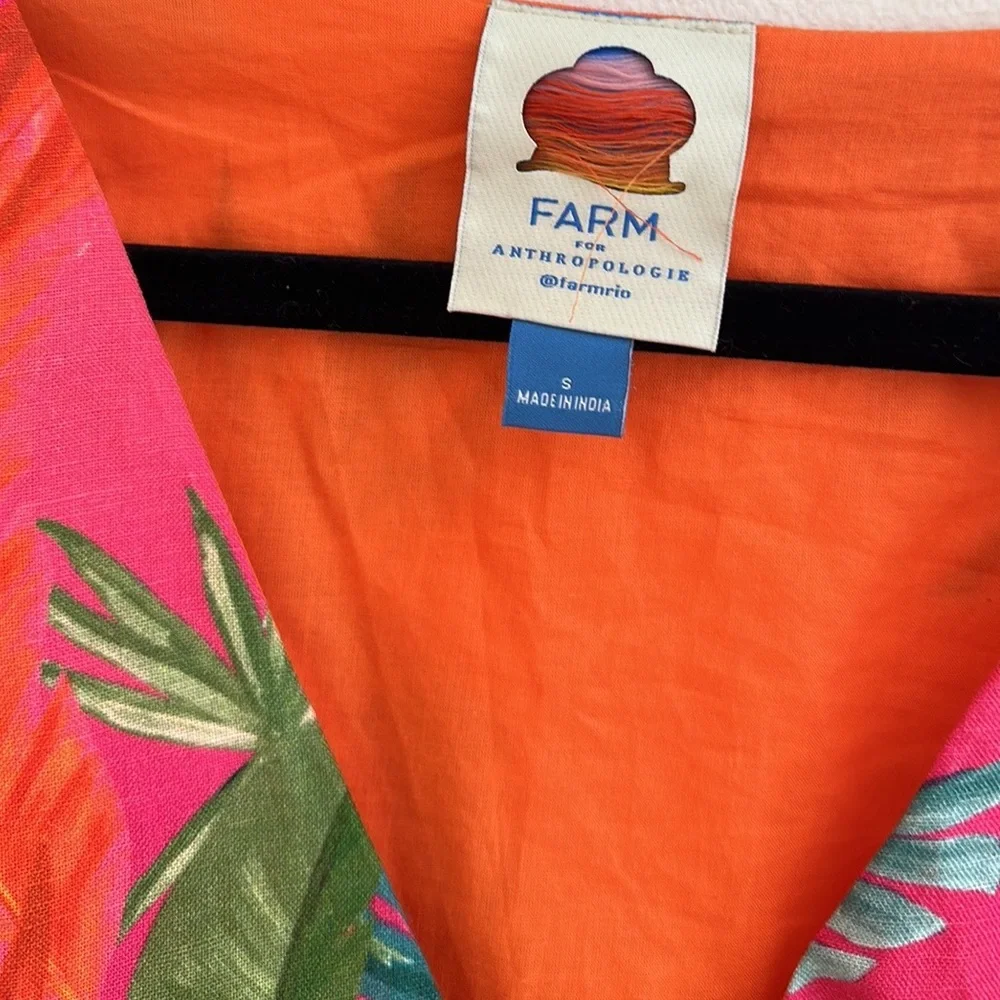 FARM Rio Tropical Print Short Sleeve Top - Pink, Orange, Green - Picture 5 of 7